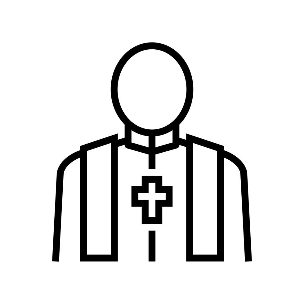 priest pastor line icon vector isolated illustration