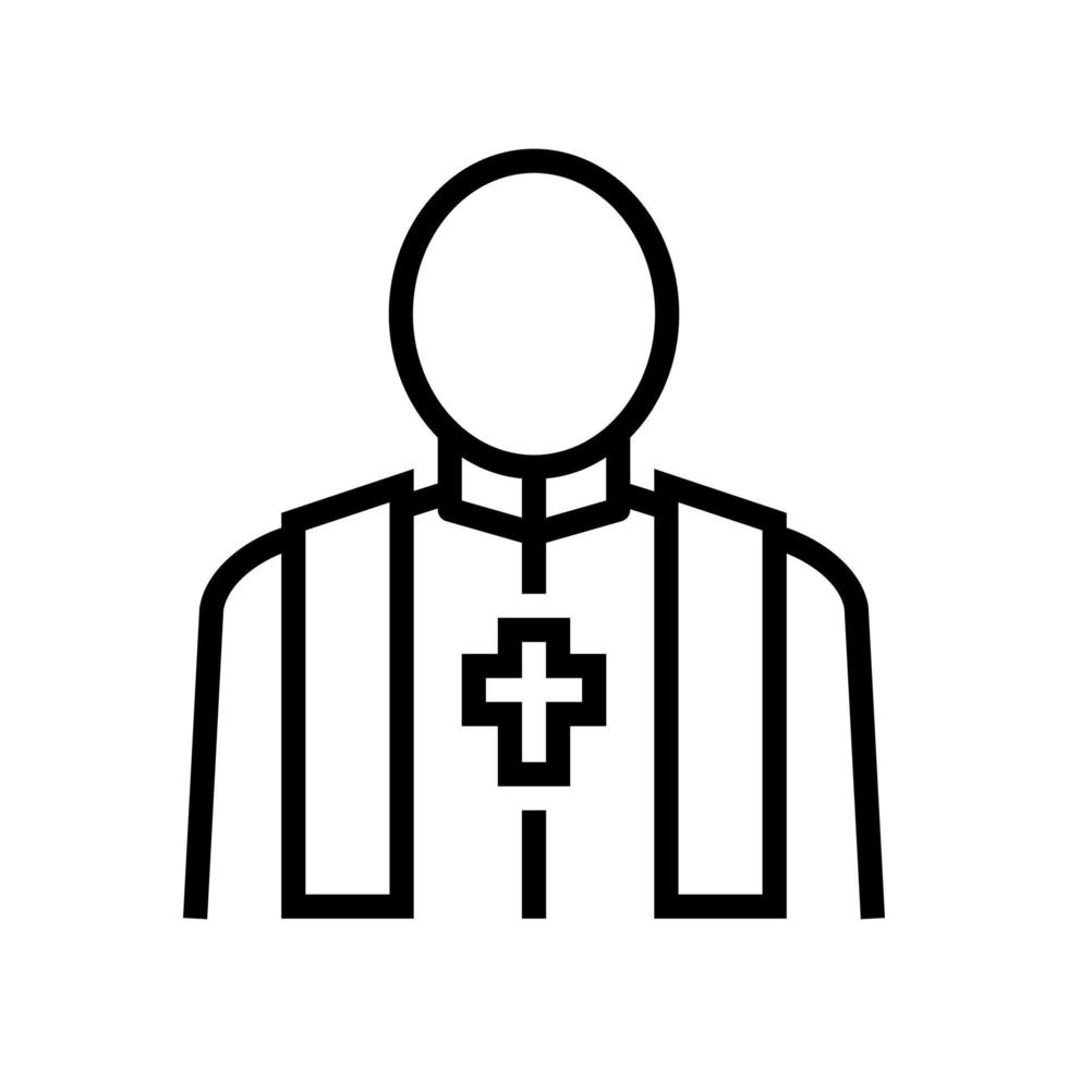 sacerdote pastor línea icono vector aislado ilustración