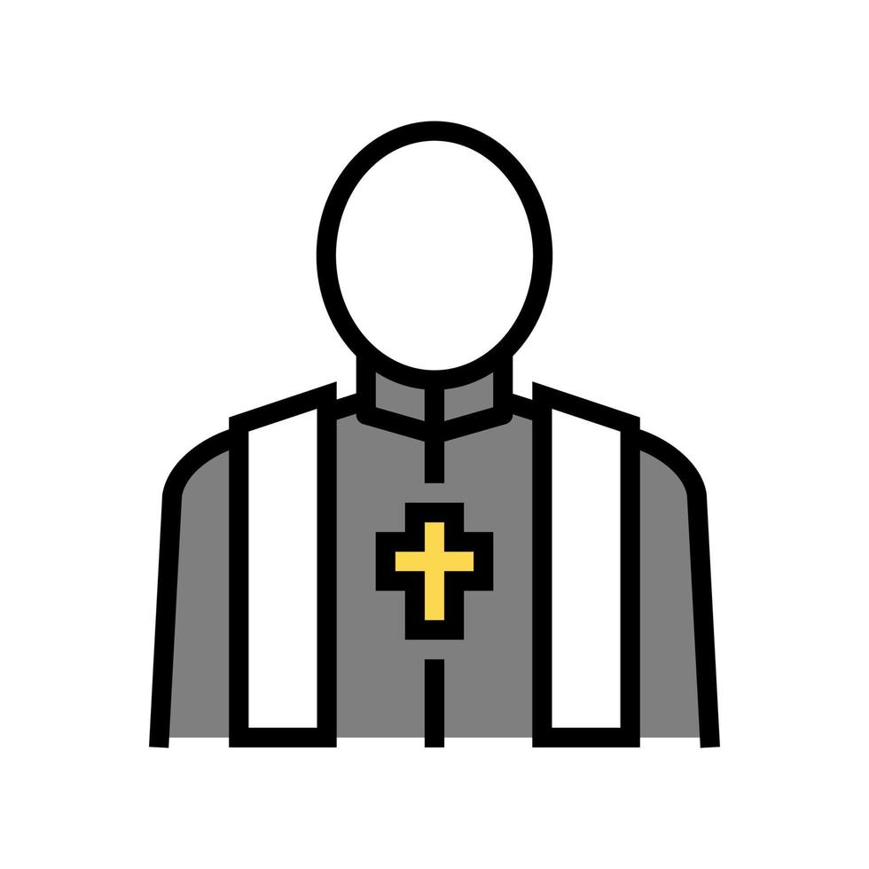 priest pastor color icon vector isolated illustration