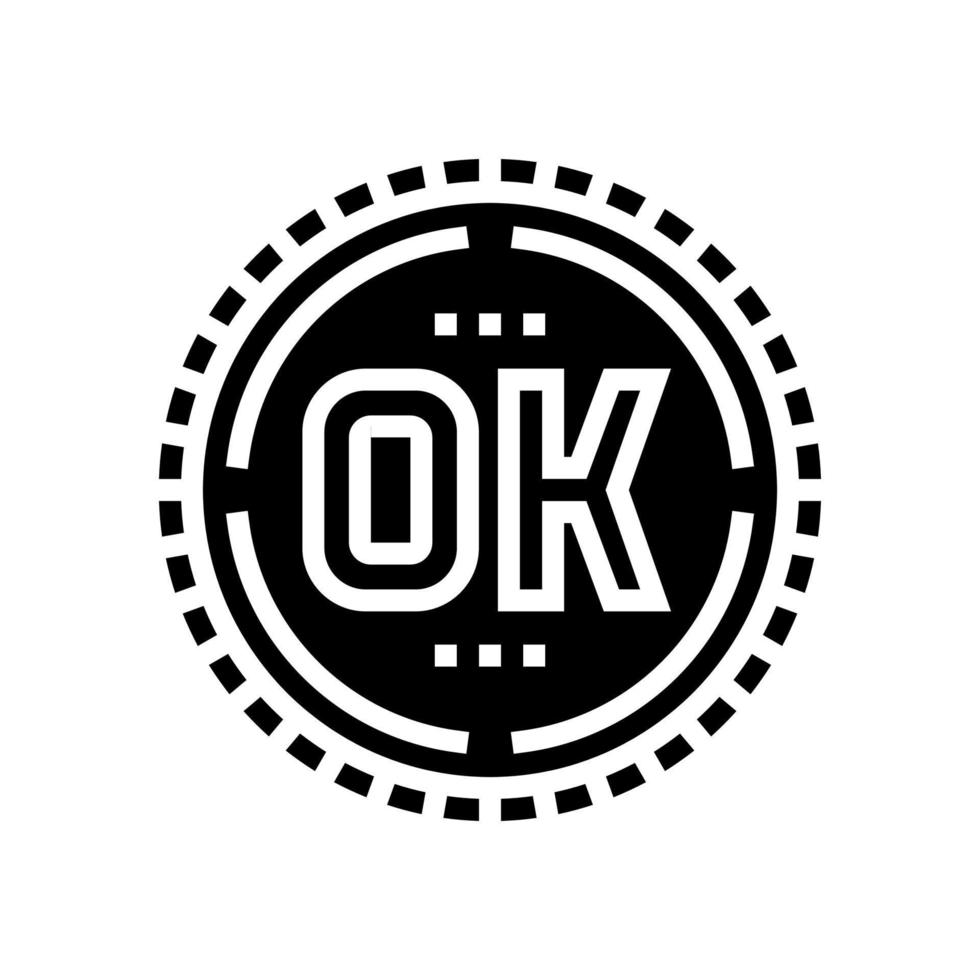 ok quality glyph icon vector illustration