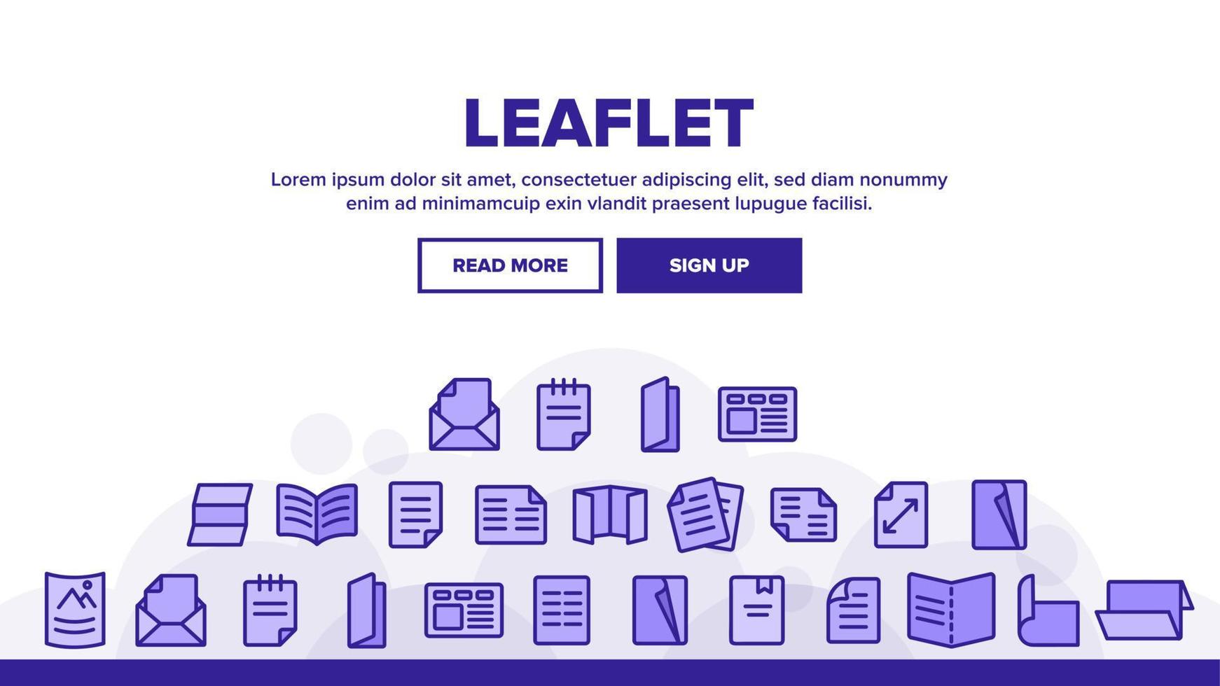 Leaflet Paper Landing Header Vector
