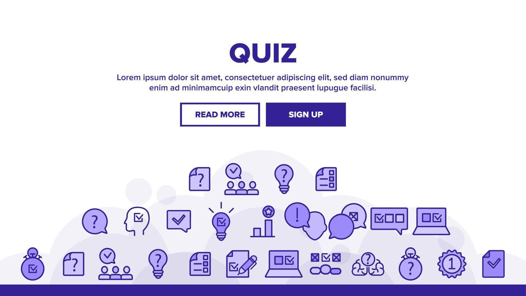 Quiz Game Landing Header Vector