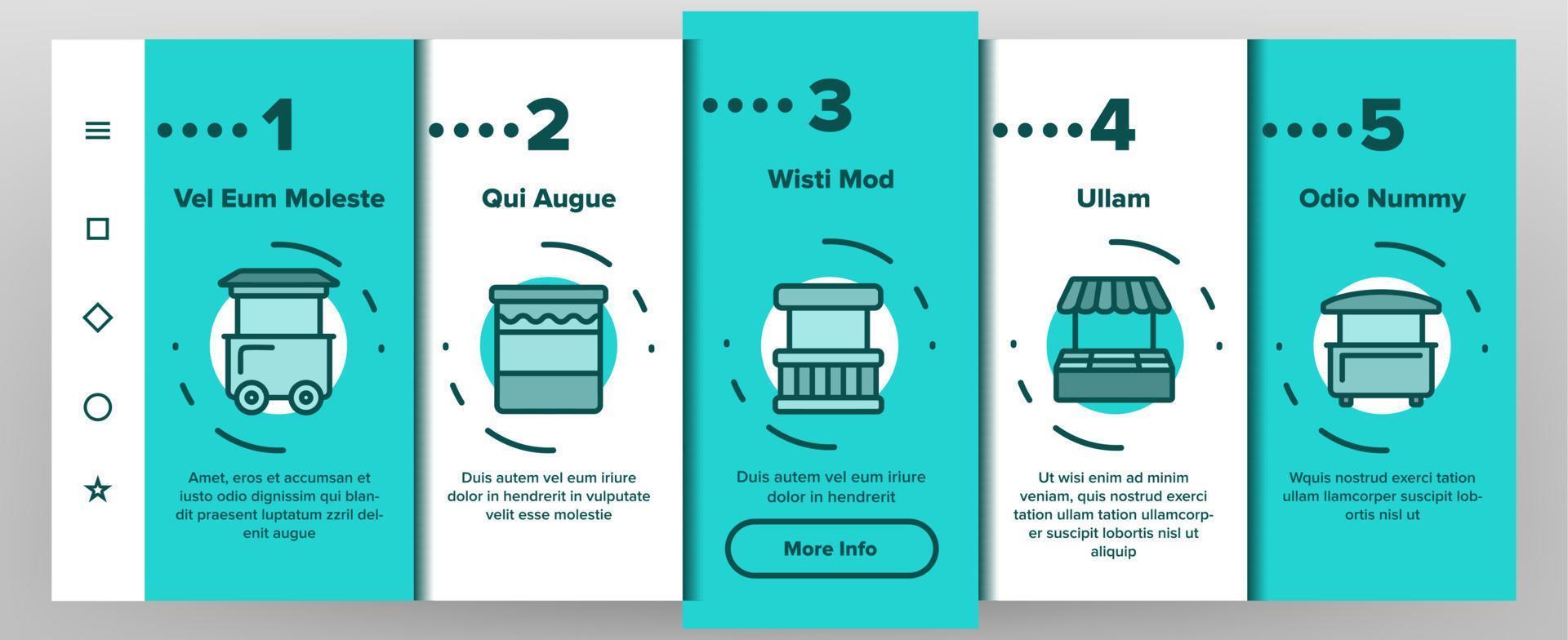 Kiosk, Market Stalls Types Linear Vector Onboarding