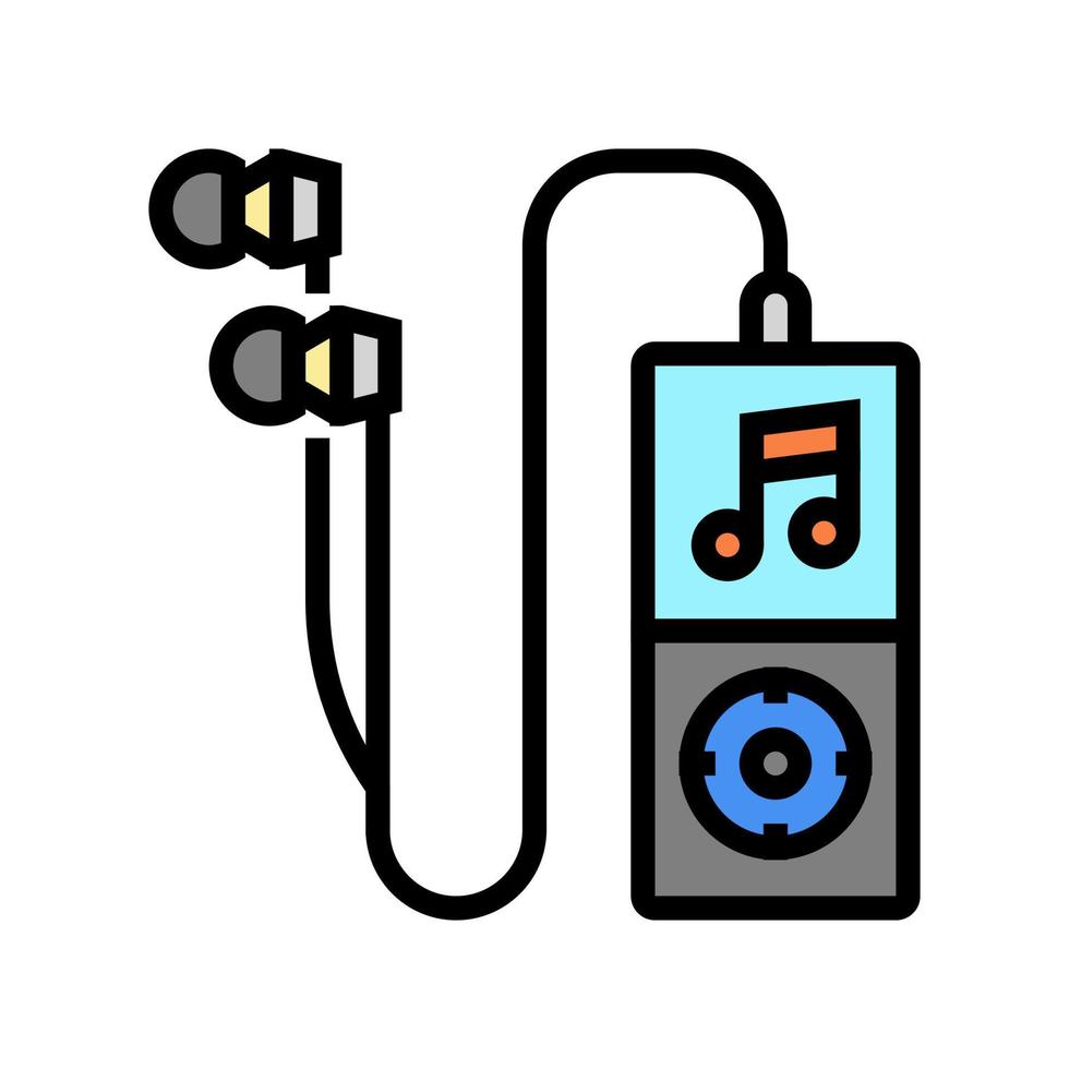 ilustración de vector de icono de color de reproductor de mp3