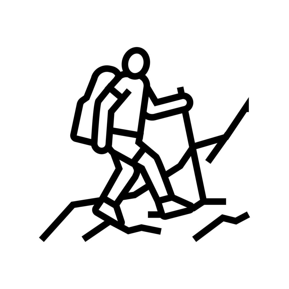 trekking deporte extremo línea icono vector ilustración