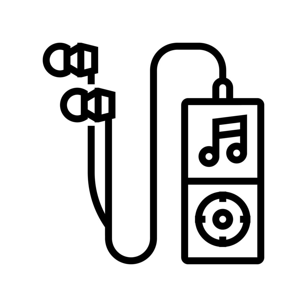 mp3 player line icon vector illustration