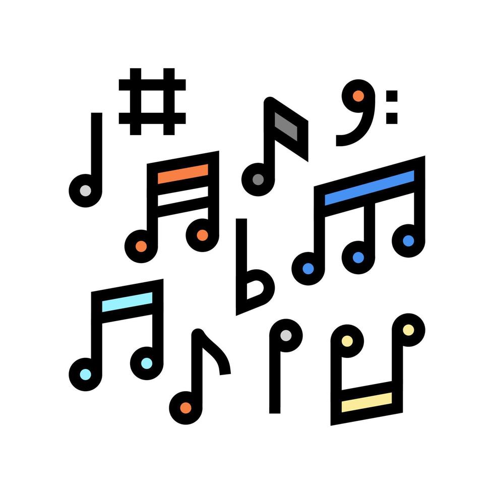 nota música color icono vector ilustración