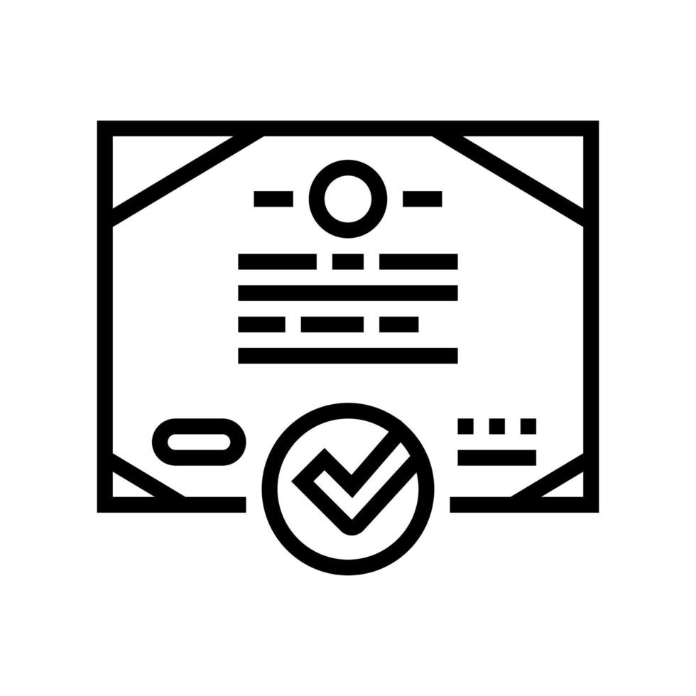 ilustración de vector de icono de línea de calidad de certificado