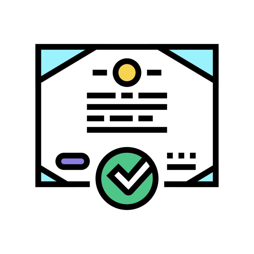 certificate quality color icon vector illustration