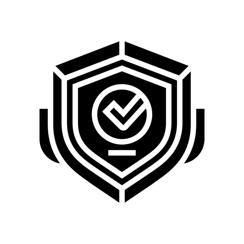badge quality glyph icon vector illustration