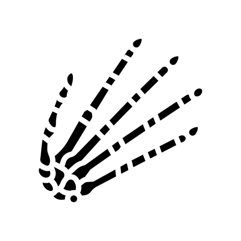 hand bone glyph icon vector illustration