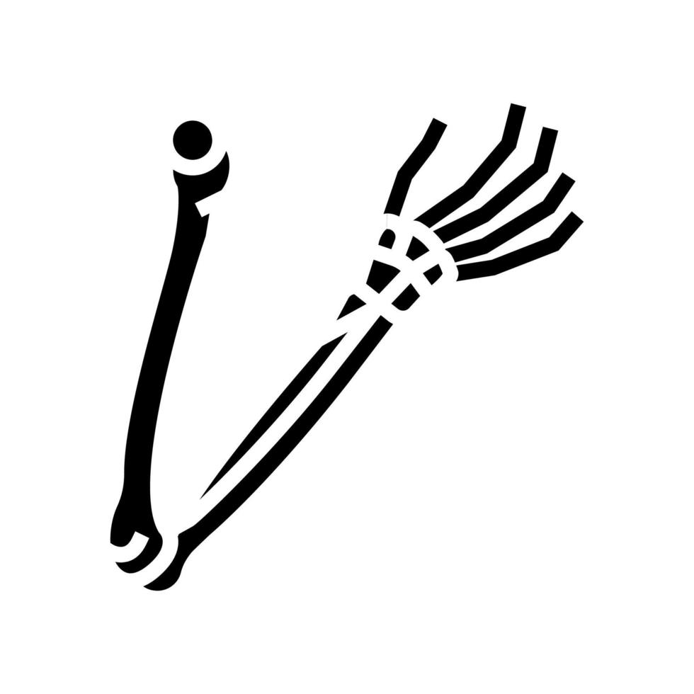 brazos hueso glifo icono vector ilustración