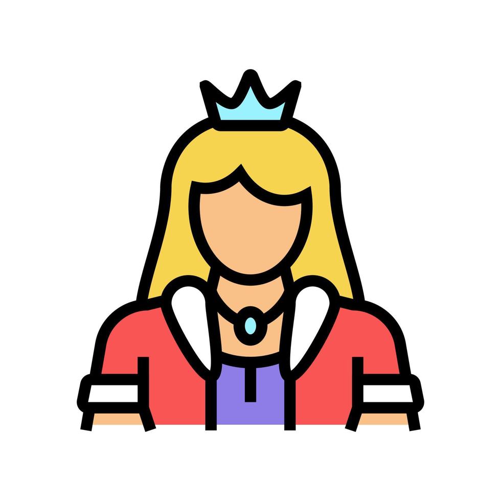 princess fairy tale color icon vector illustration