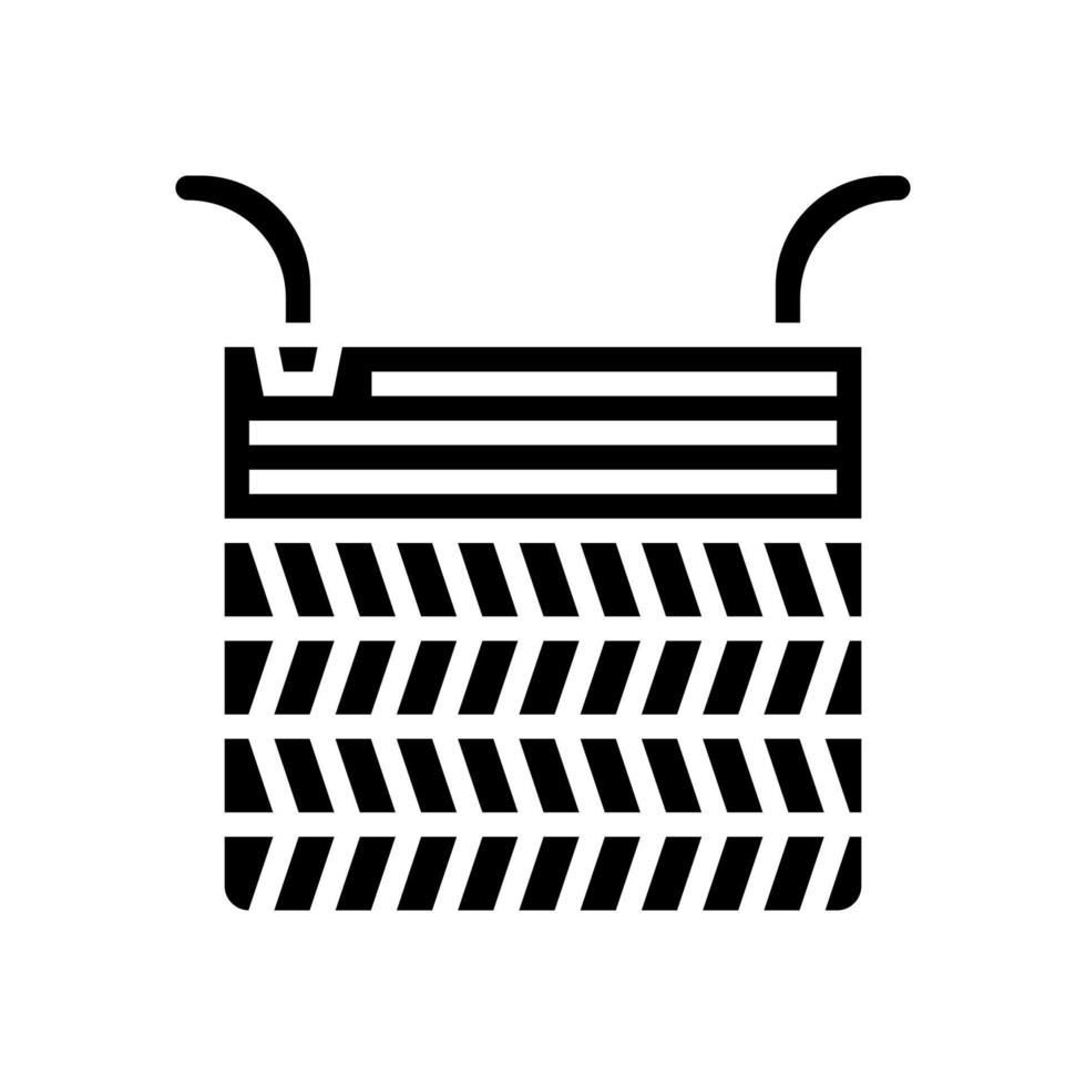 piso cesta glifo icono vector ilustración