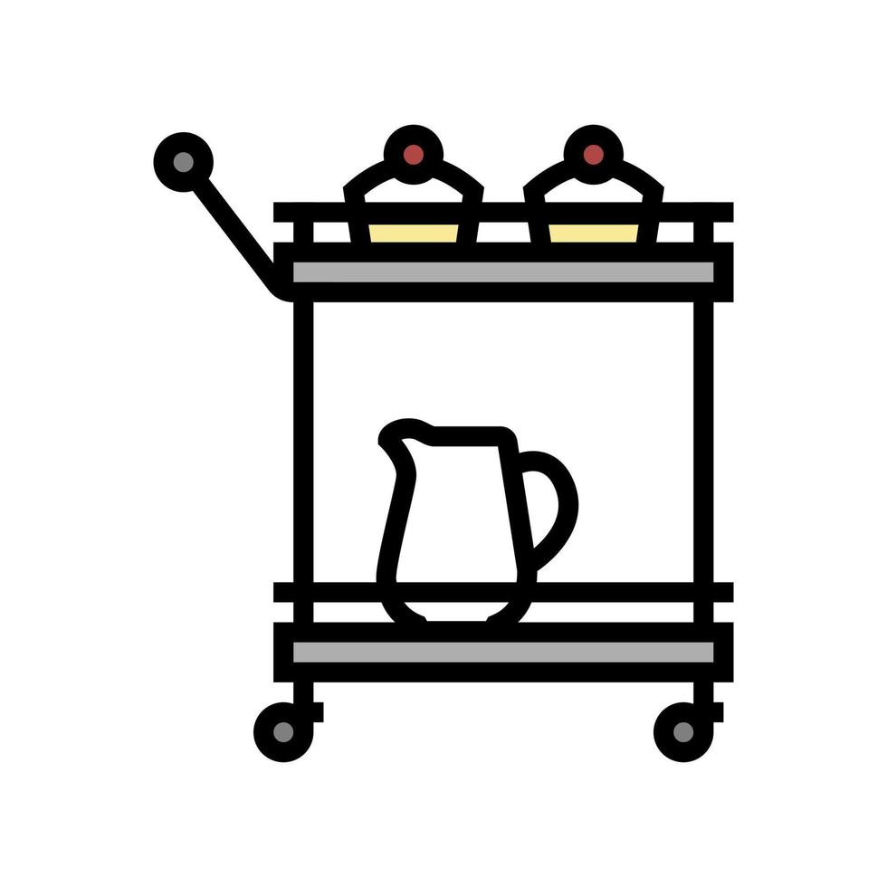 trolley bar cart color icon vector illustration