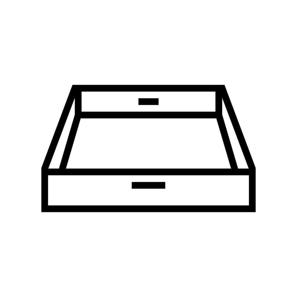 wood tray line icon vector illustration