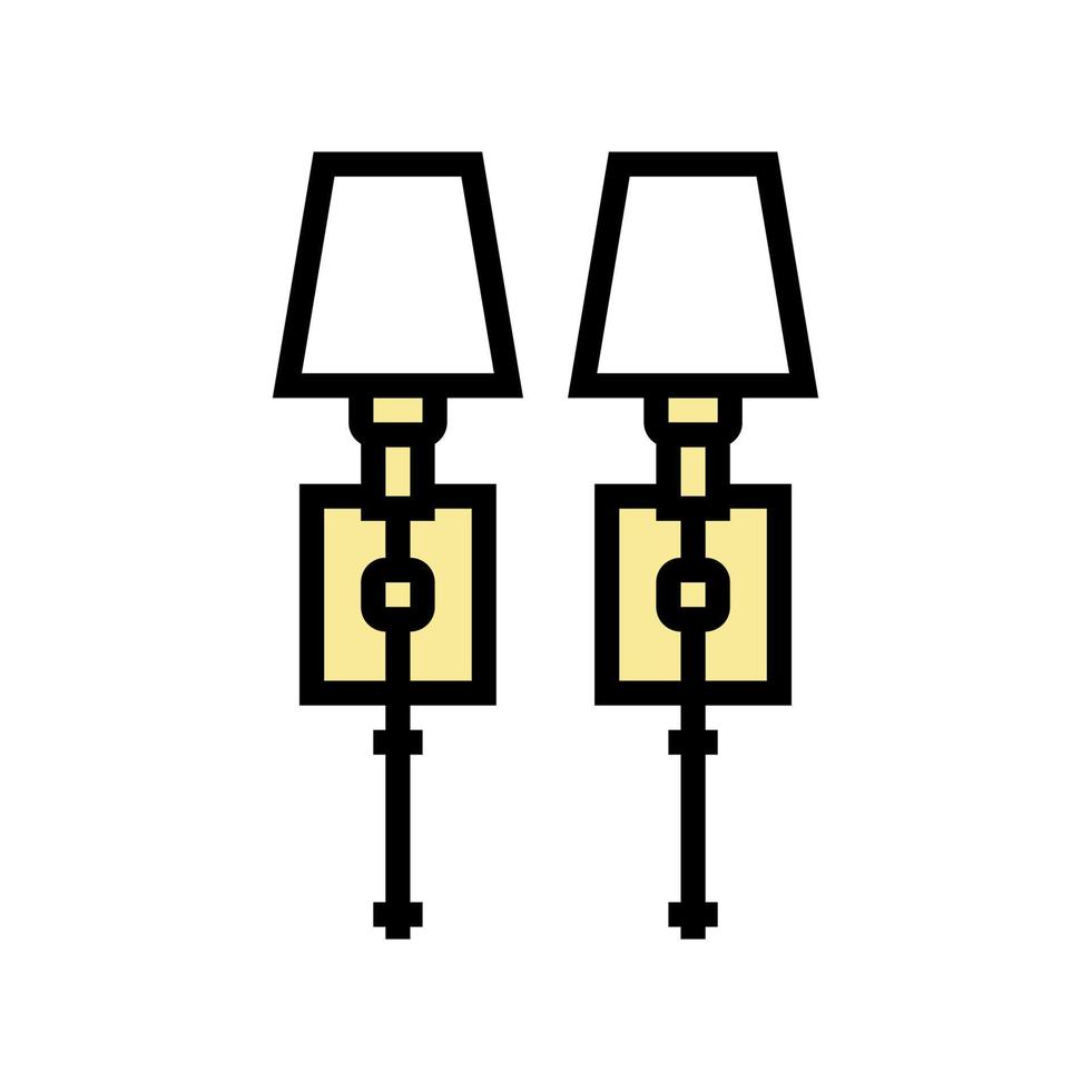 wall sconce set color icon vector illustration