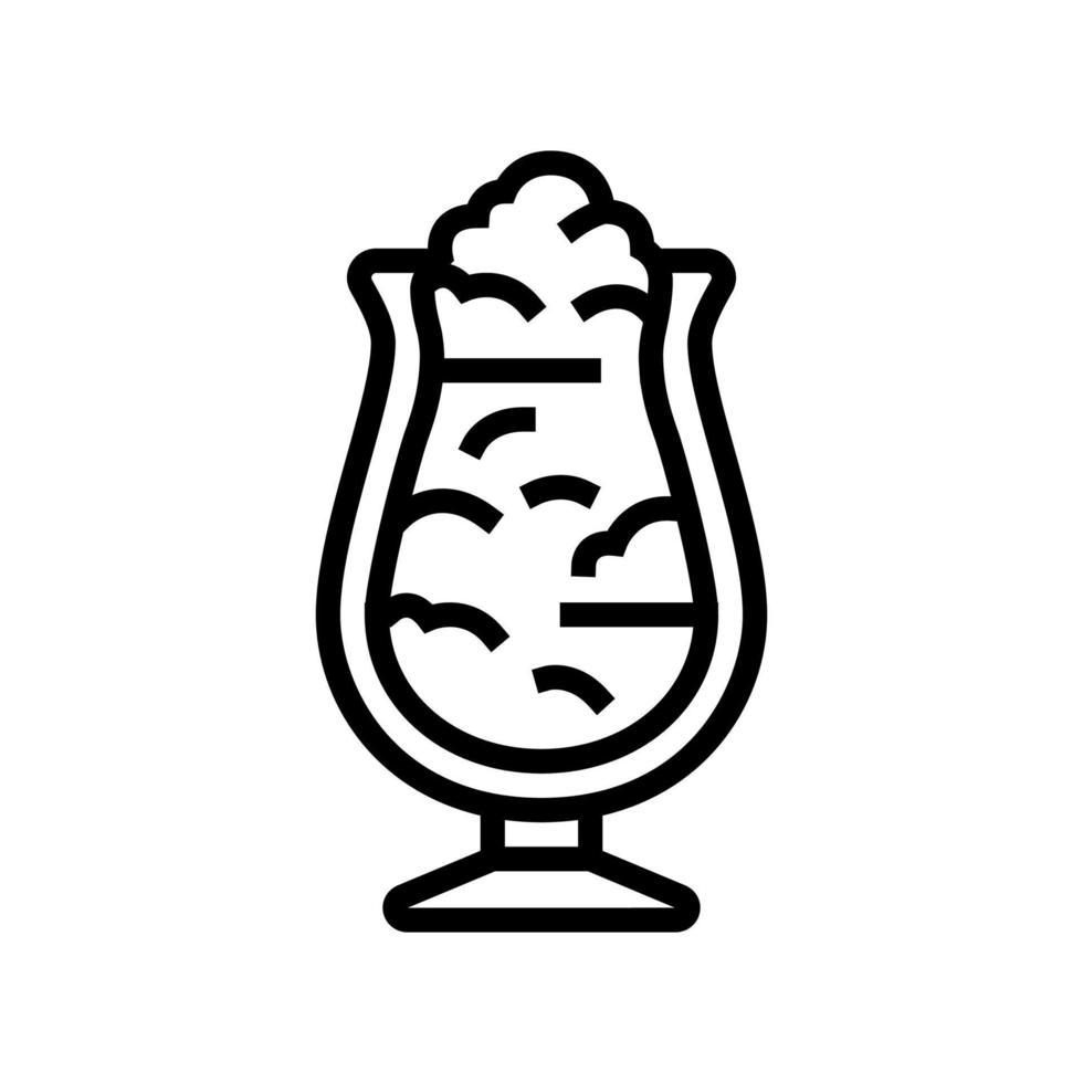 sundae ice cream line icon vector illustration