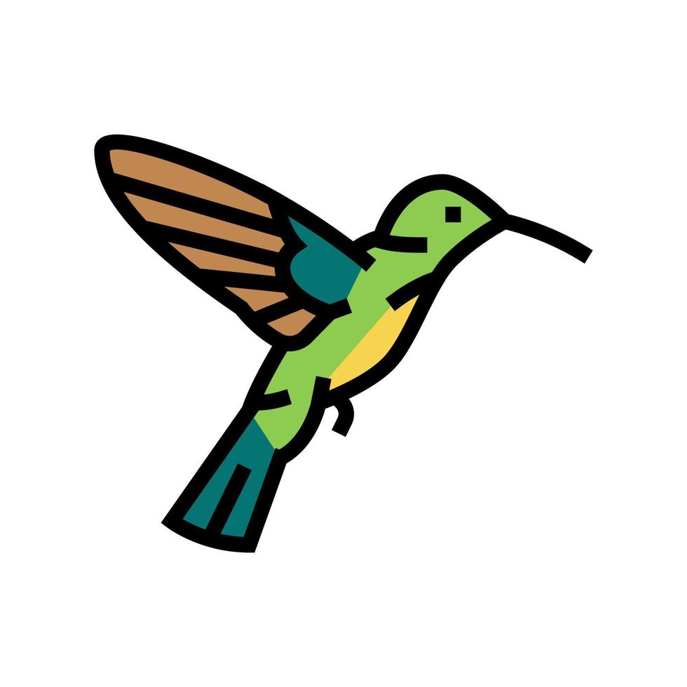 colibri pájaro color icono vector ilustración