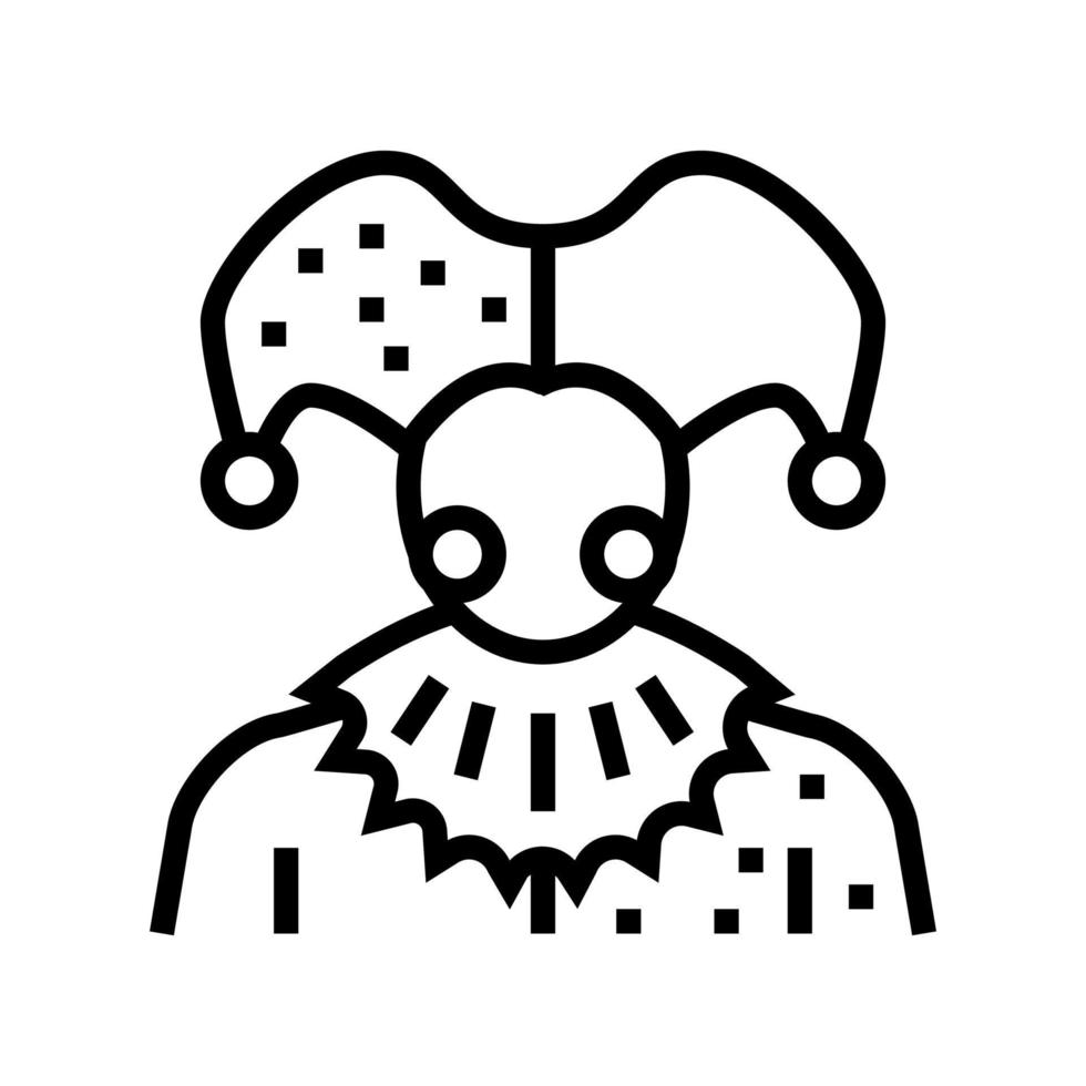 jester fairy tale line icon vector illustration