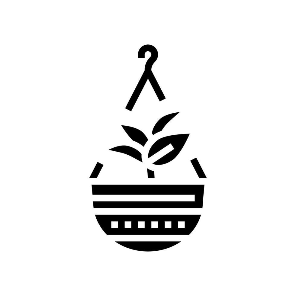plant hanger glyph icon vector illustration