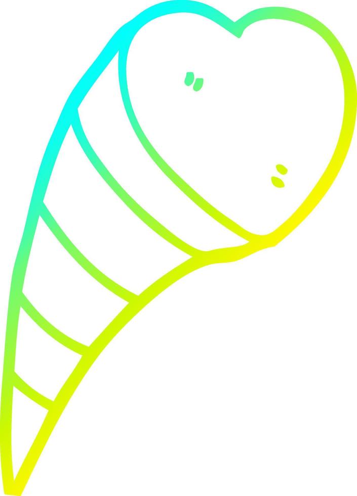 frío gradiente línea dibujo dibujos animados amor corazón símbolo vector