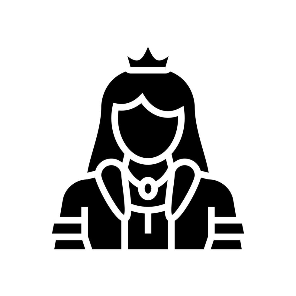 princesa cuento de hadas glifo icono vector ilustración