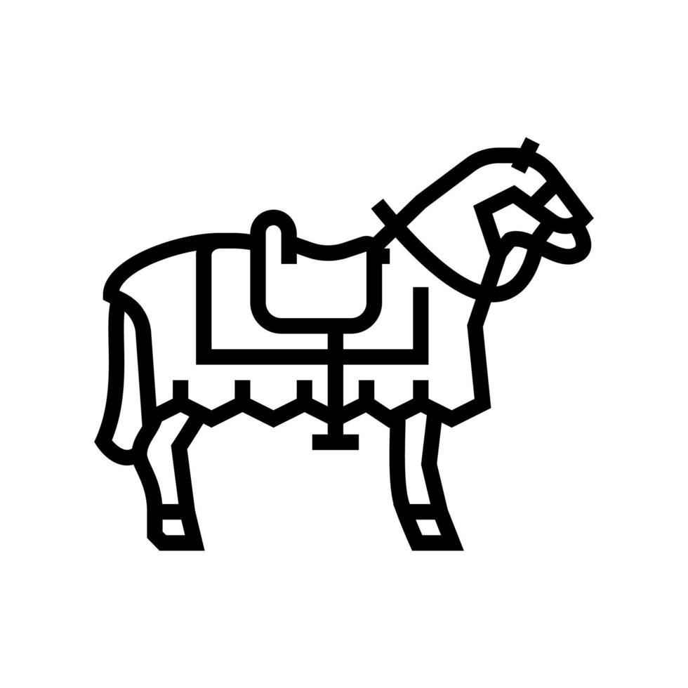 caballero caballo línea animal icono vector ilustración