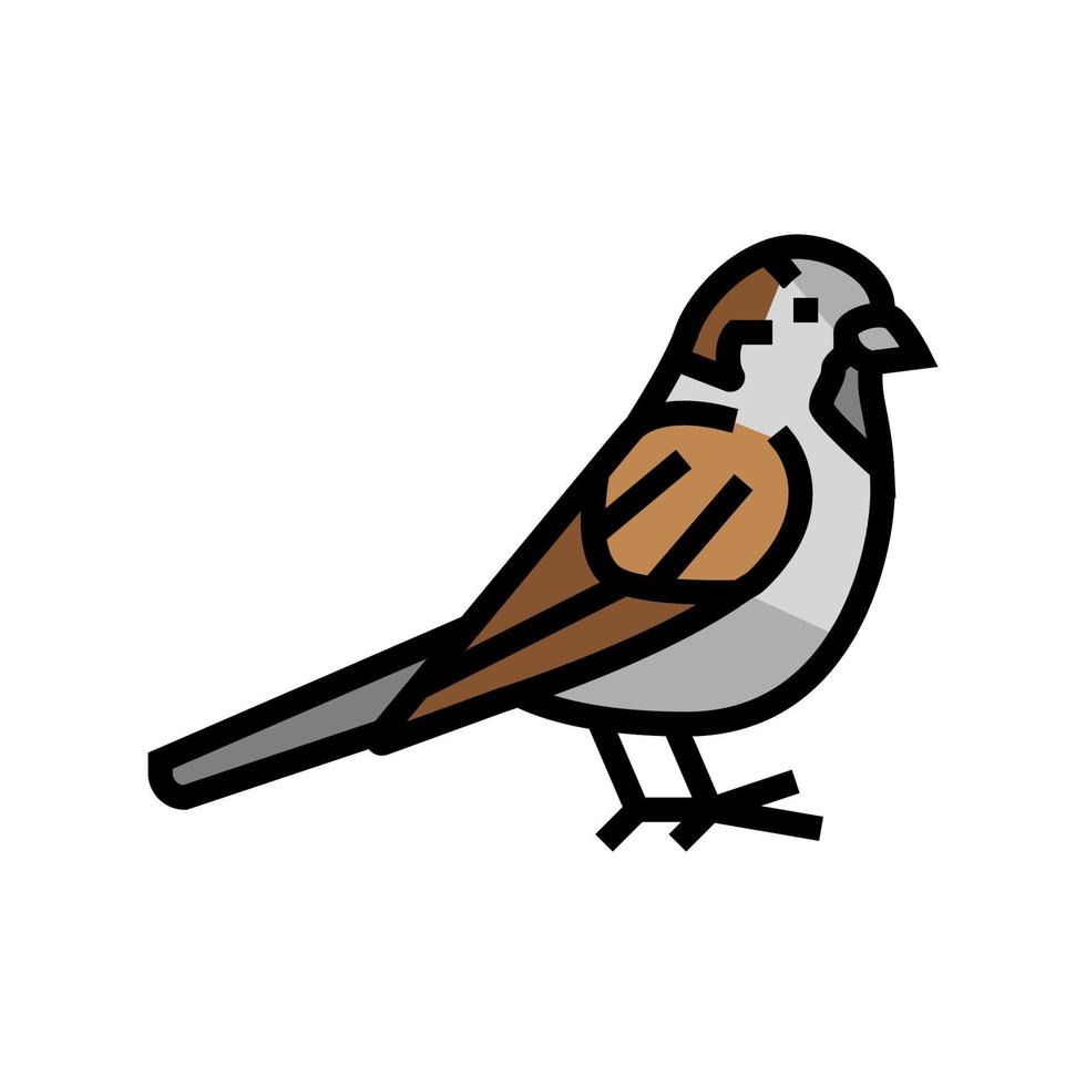 gorrión pájaro color icono vector ilustración