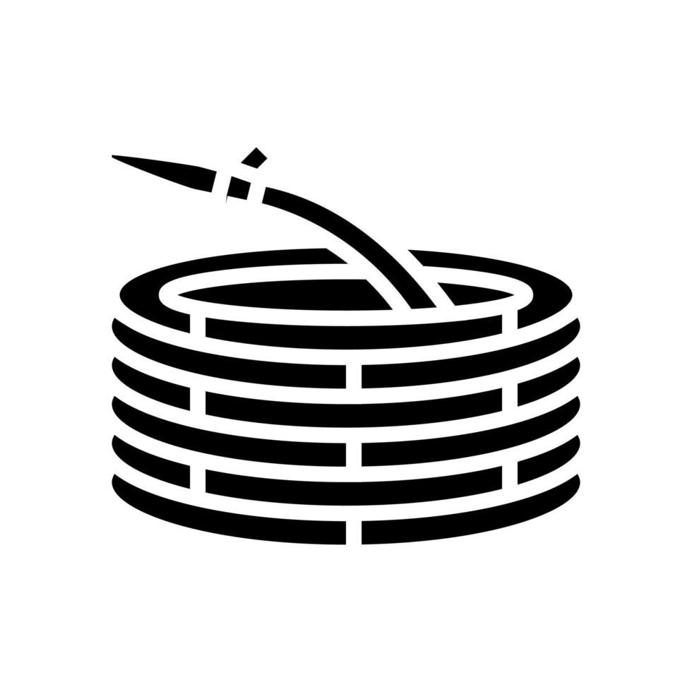 ilustración de vector de icono de glifo de manguera de jardín