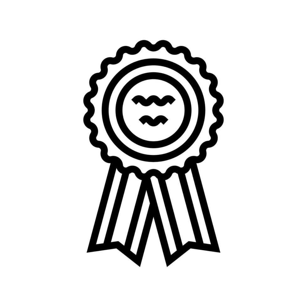 insignia cinta recompensa línea icono vector ilustración