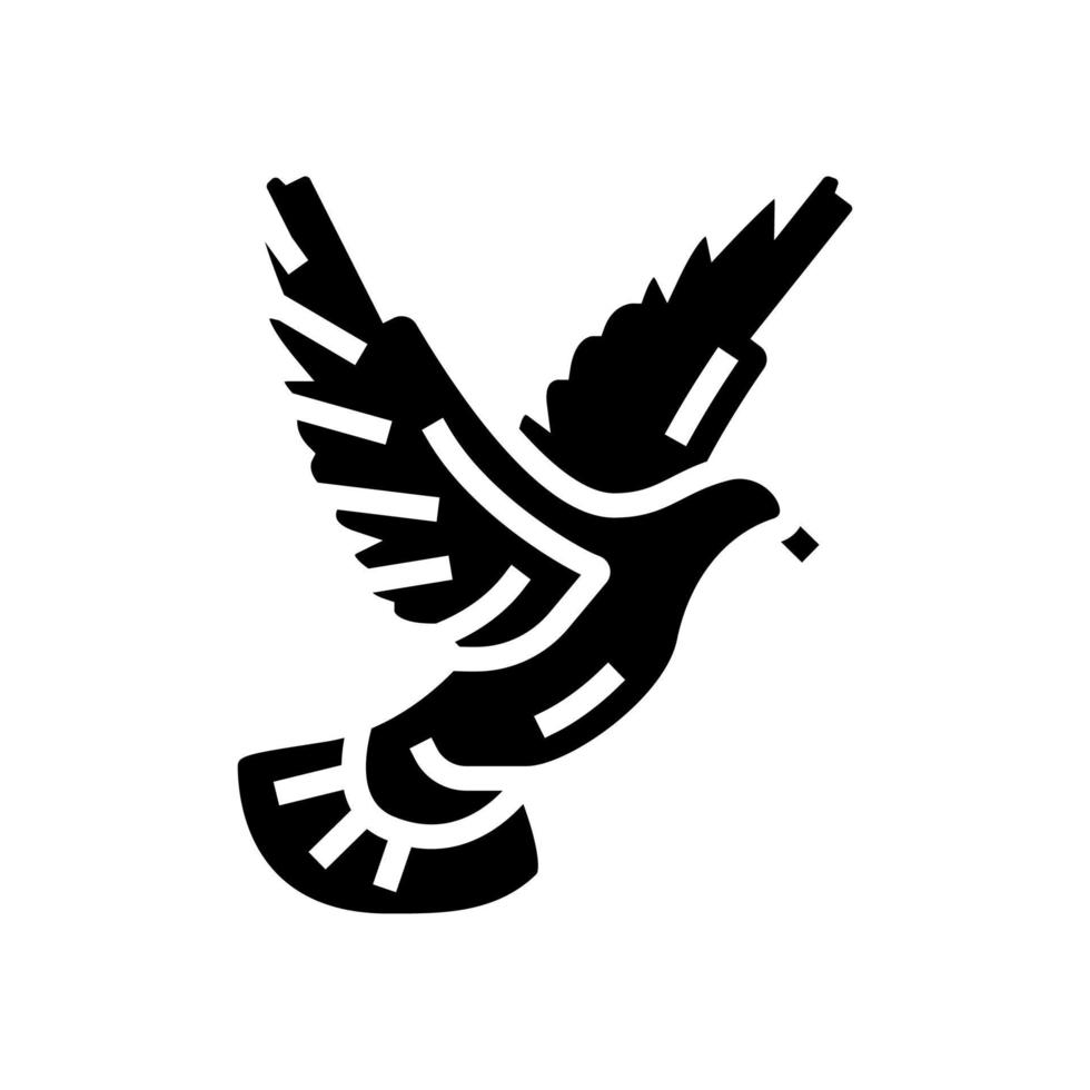 ilustración de vector de icono de glifo de paloma voladora