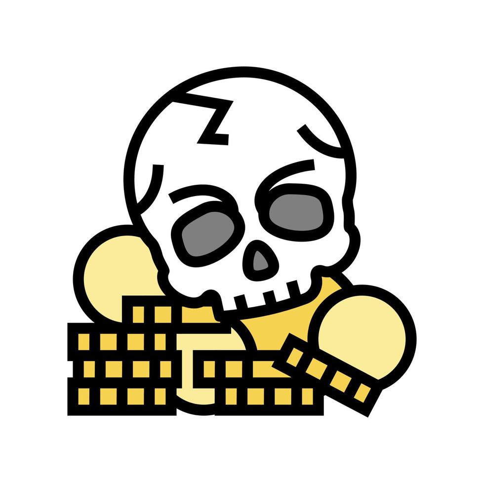 skull treasure color icon vector illustration