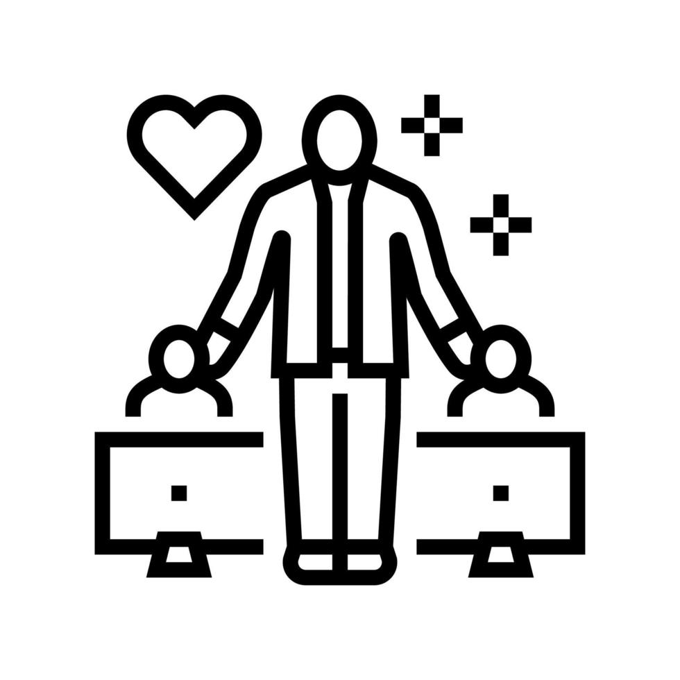 dating consultant online line icon vector illustration