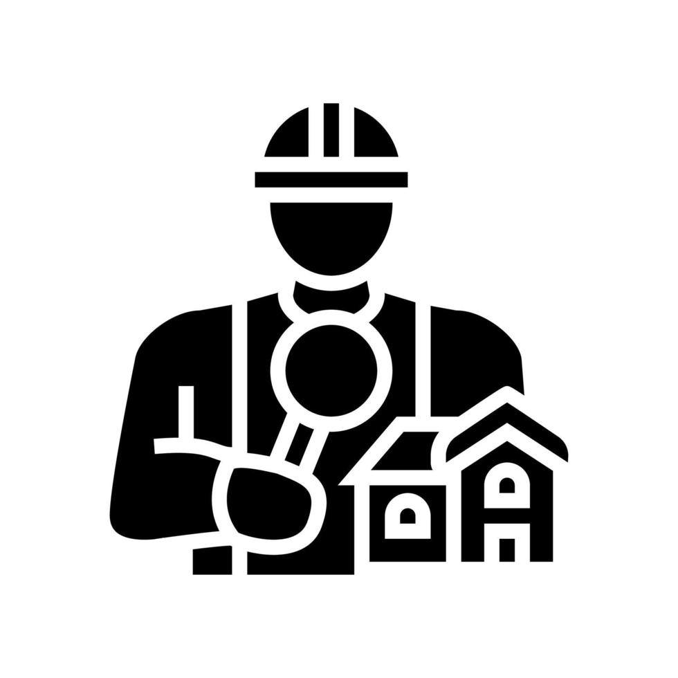 home inspector glyph icon vector illustration