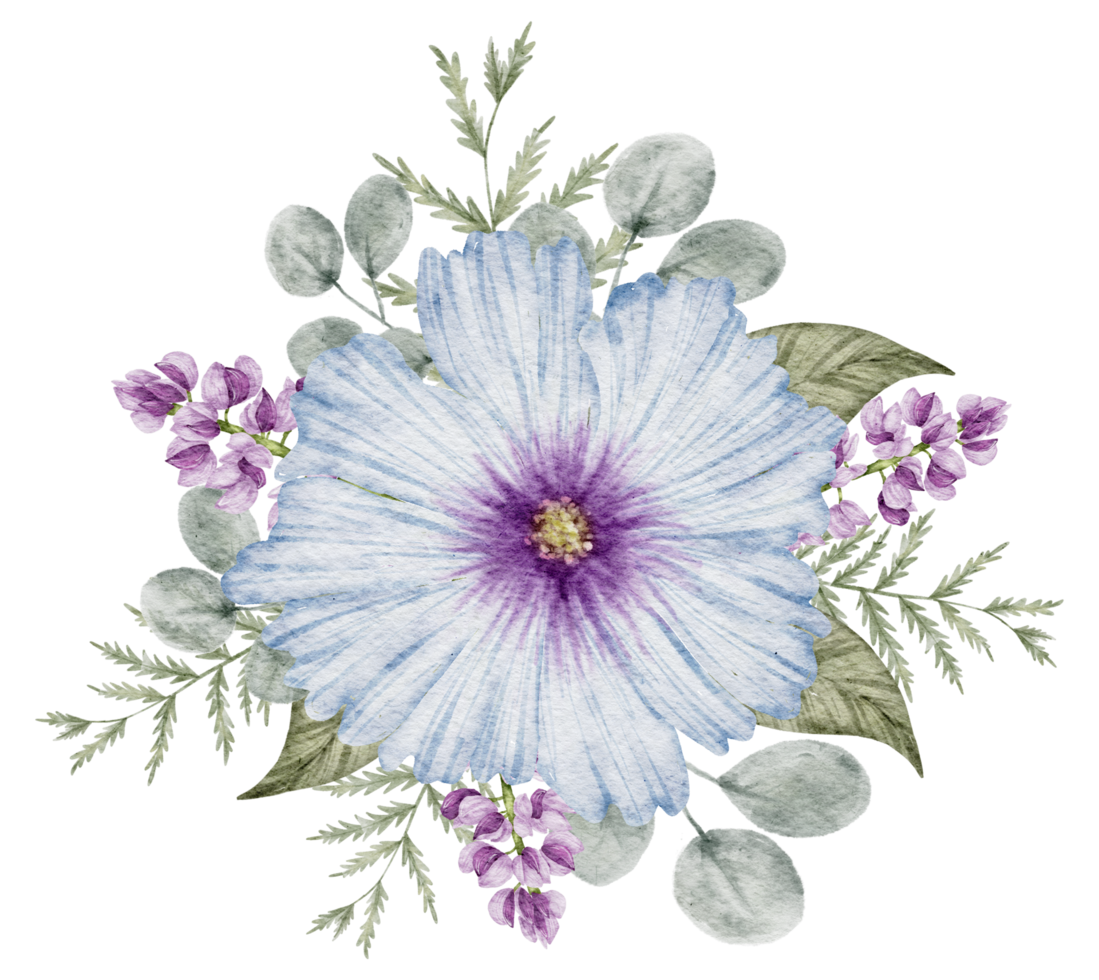 buquê de flores aquarela casamento flor png