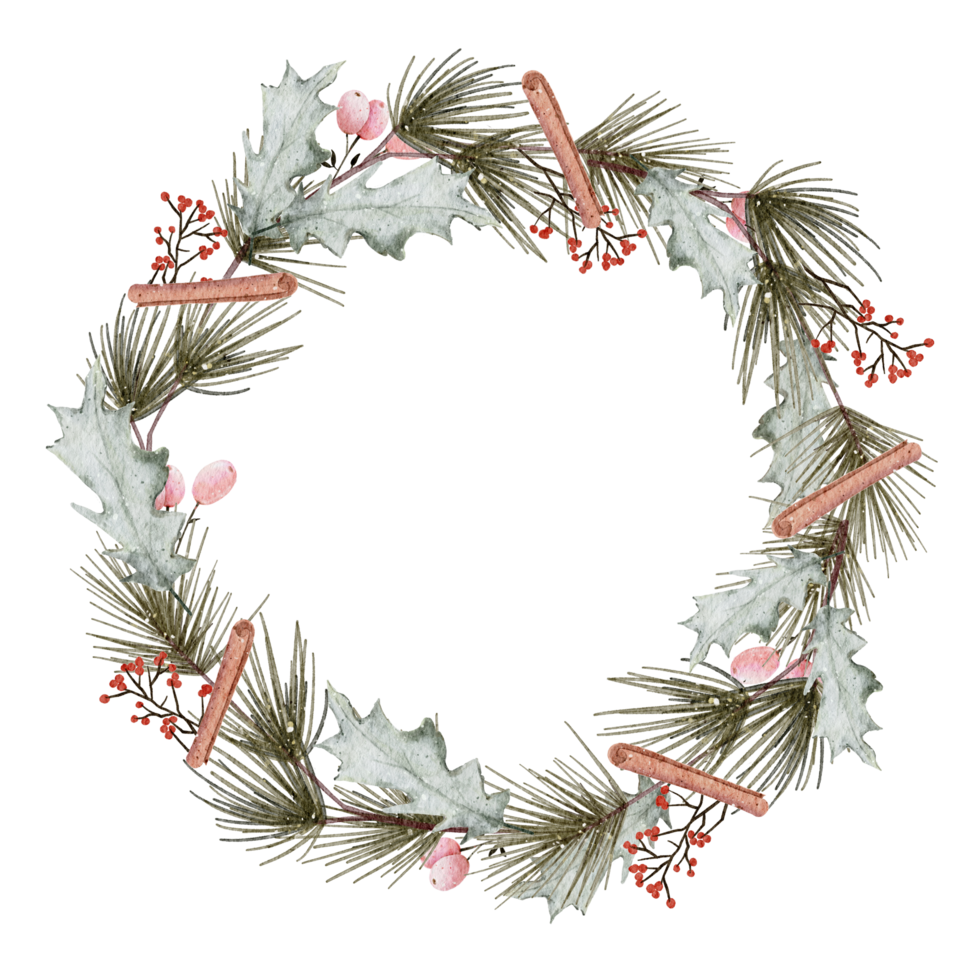 Christmas wreath watercolor png