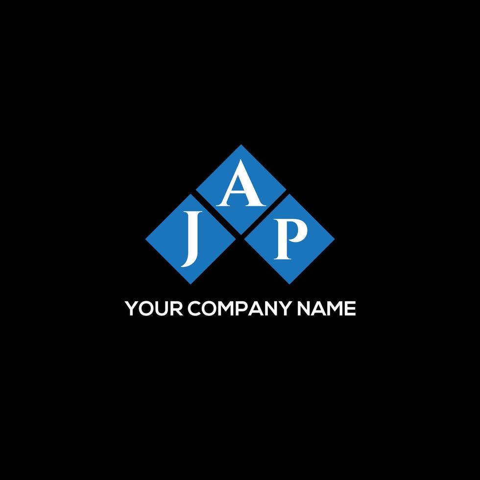 JAP letter design.JAP letter logo design on BLACK background. JAP creative initials letter logo concept. JAP letter design.JAP letter logo design on BLACK background. J vector