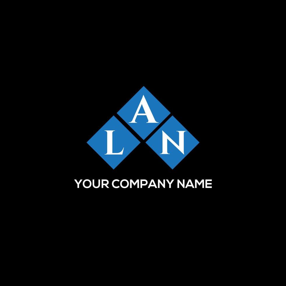 LAN letter design.LAN letter logo design on BLACK background. LAN creative initials letter logo concept. LAN letter design.LAN letter logo design on BLACK background. L vector