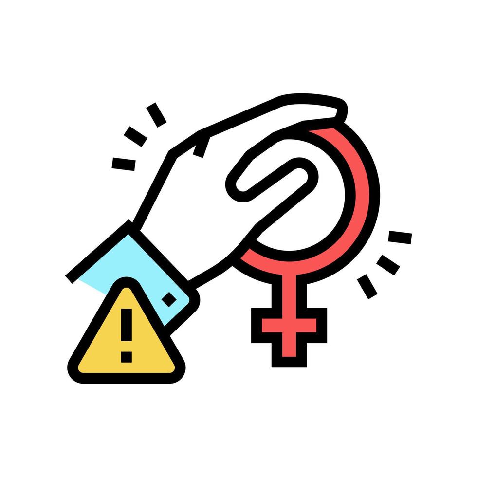 harassment female color icon vector illustration