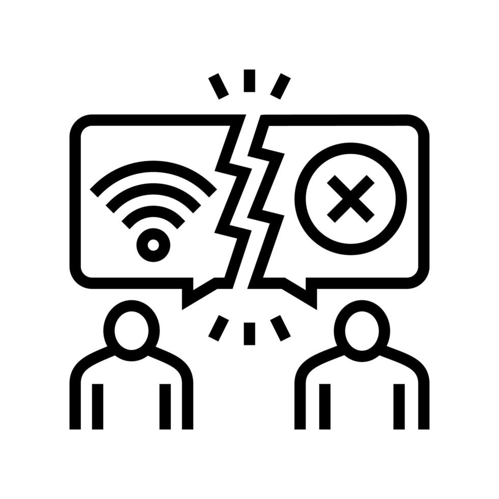 digital divide line icon vector illustration