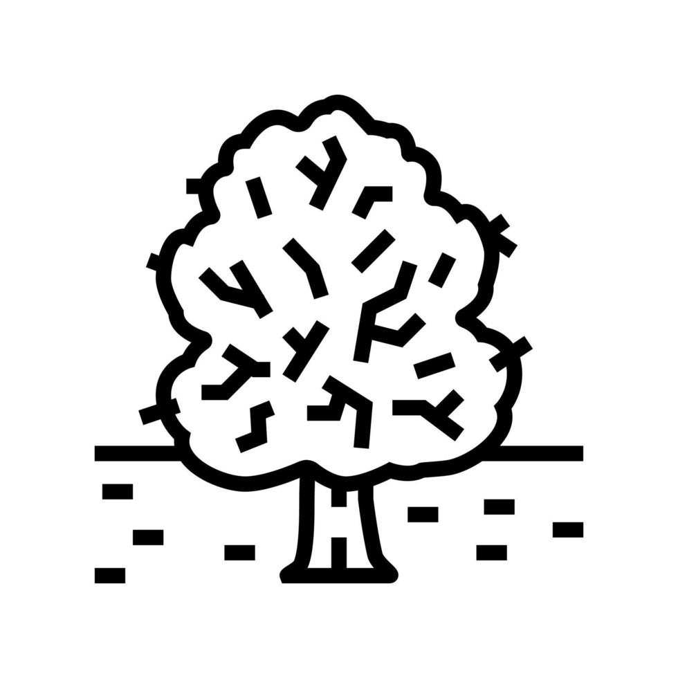Ilustración de vector de icono de línea de árbol de parque