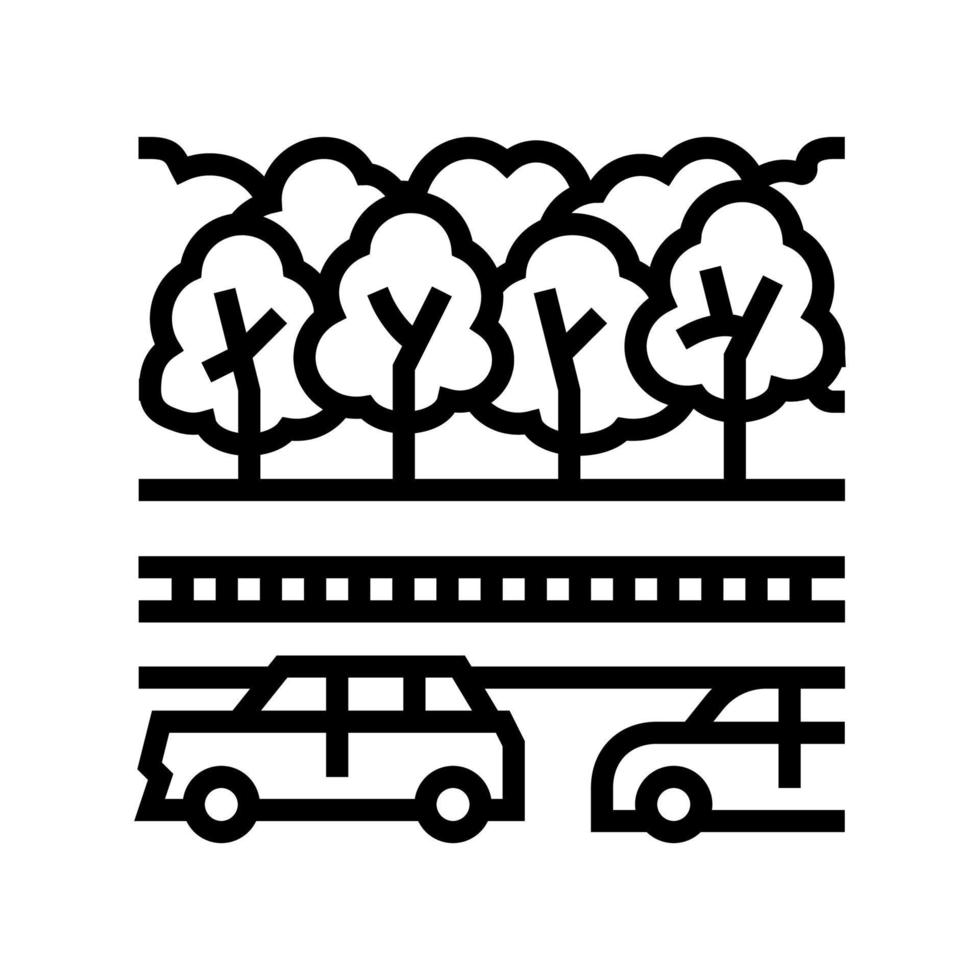 ilustración de vector de icono de línea de parque de carretera
