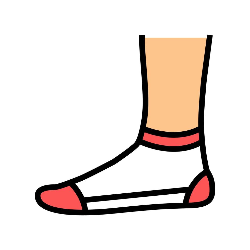 ilustración aislada de vector de icono de color de calcetín de corte bajo