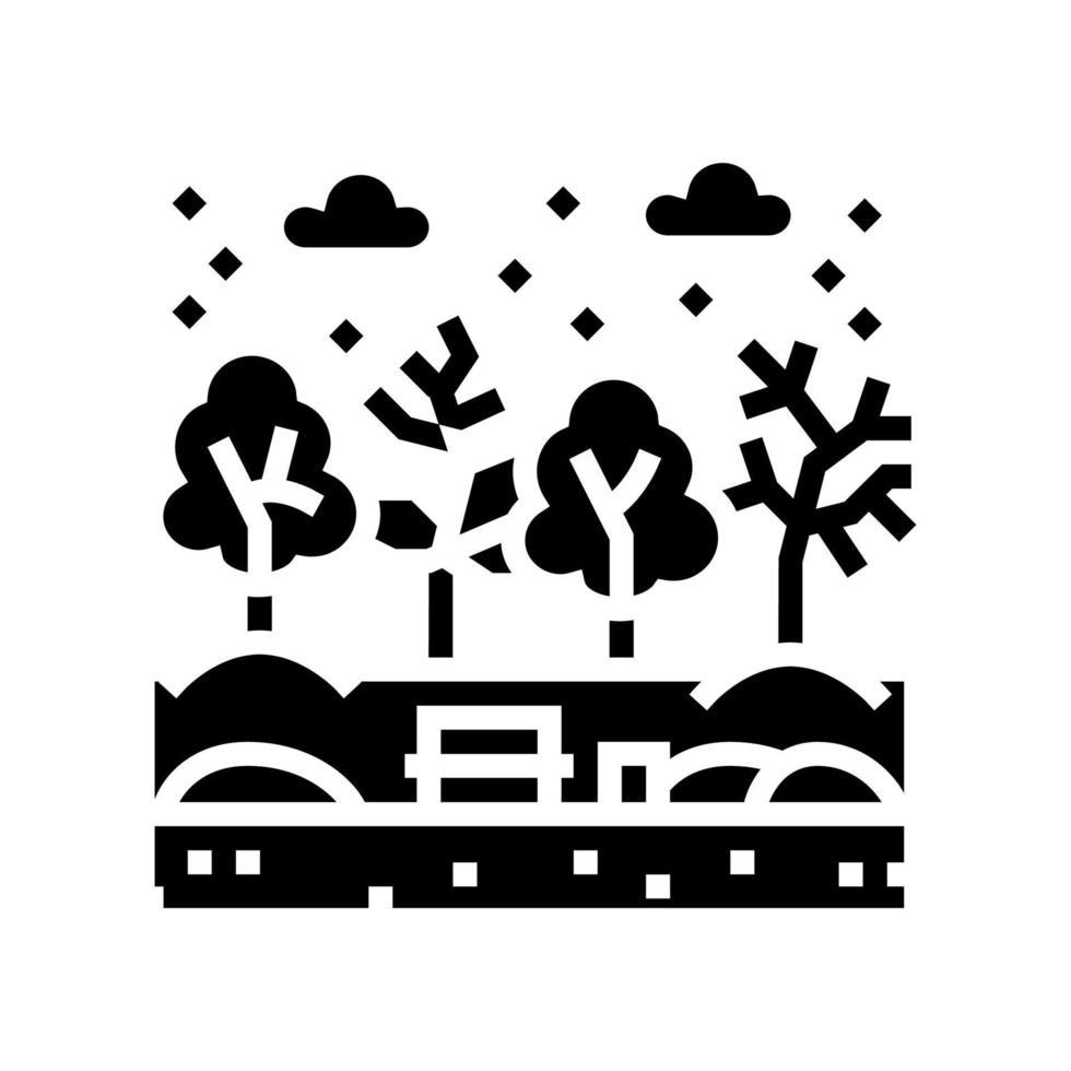 ilustración de vector de icono de glifo de parque de invierno