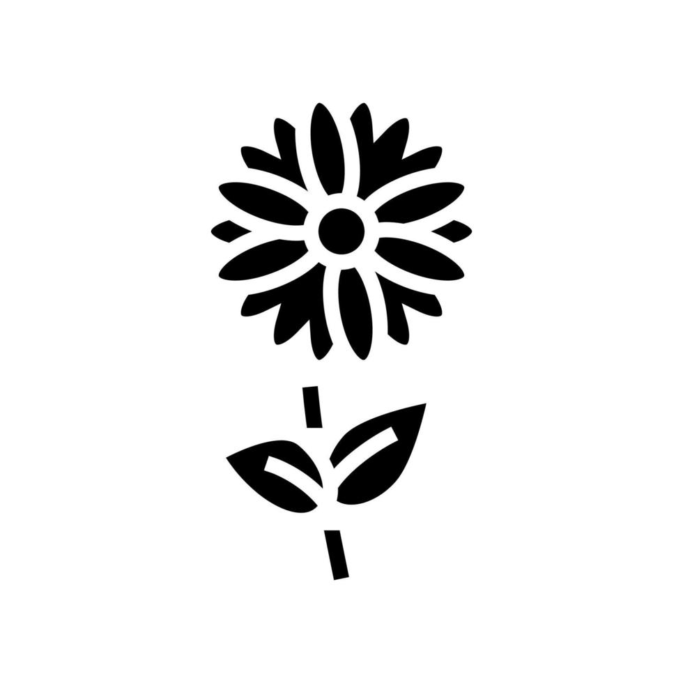 manzanilla flor aromaterapia glifo icono vector aislado ilustración
