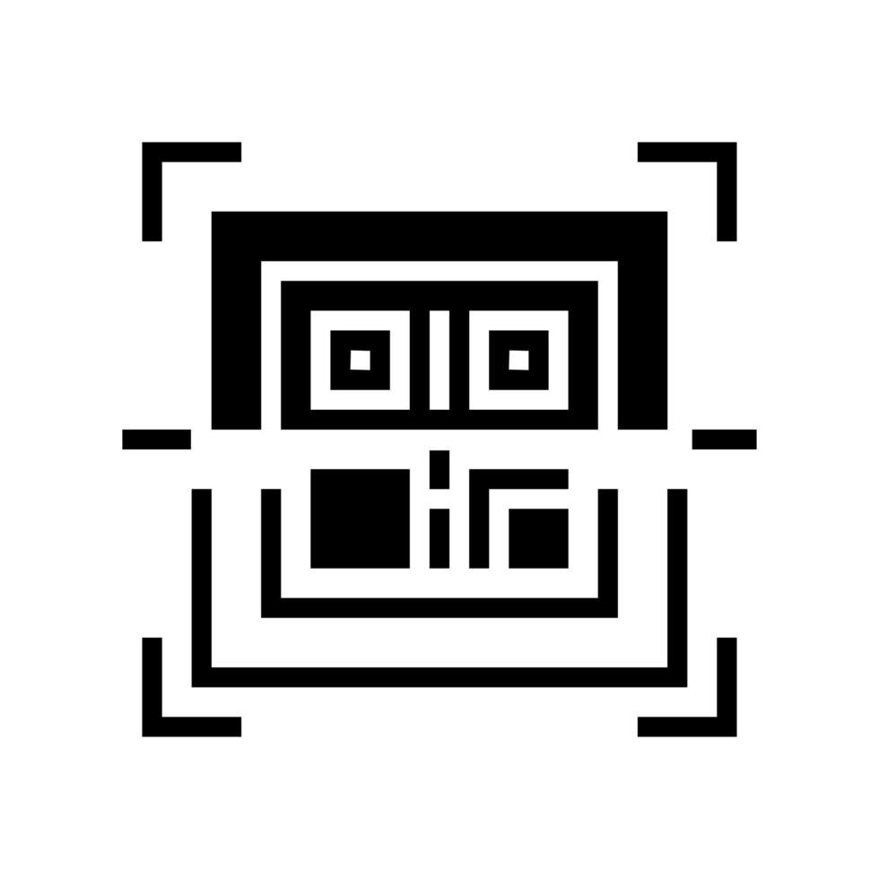 escaneo de código qr glifo icono vector ilustración aislada