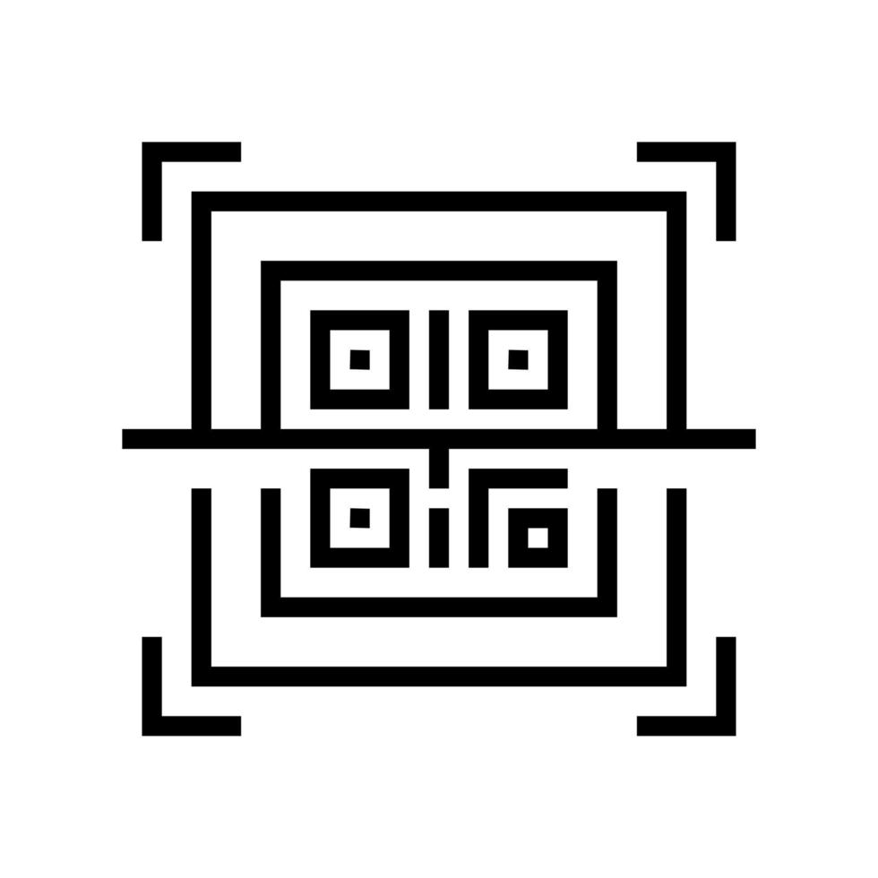 scanning qr code line icon vector isolated illustration
