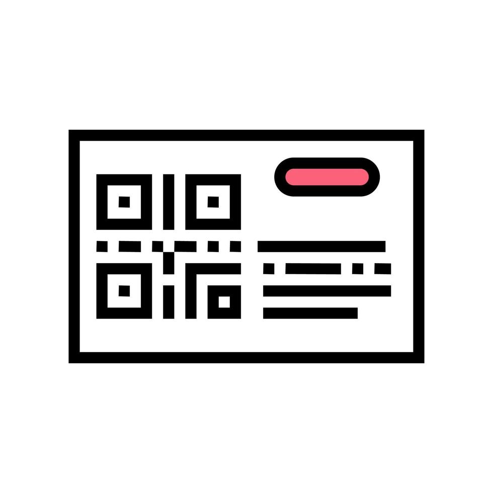 bar code on transport ticket color icon vector isolated illustration