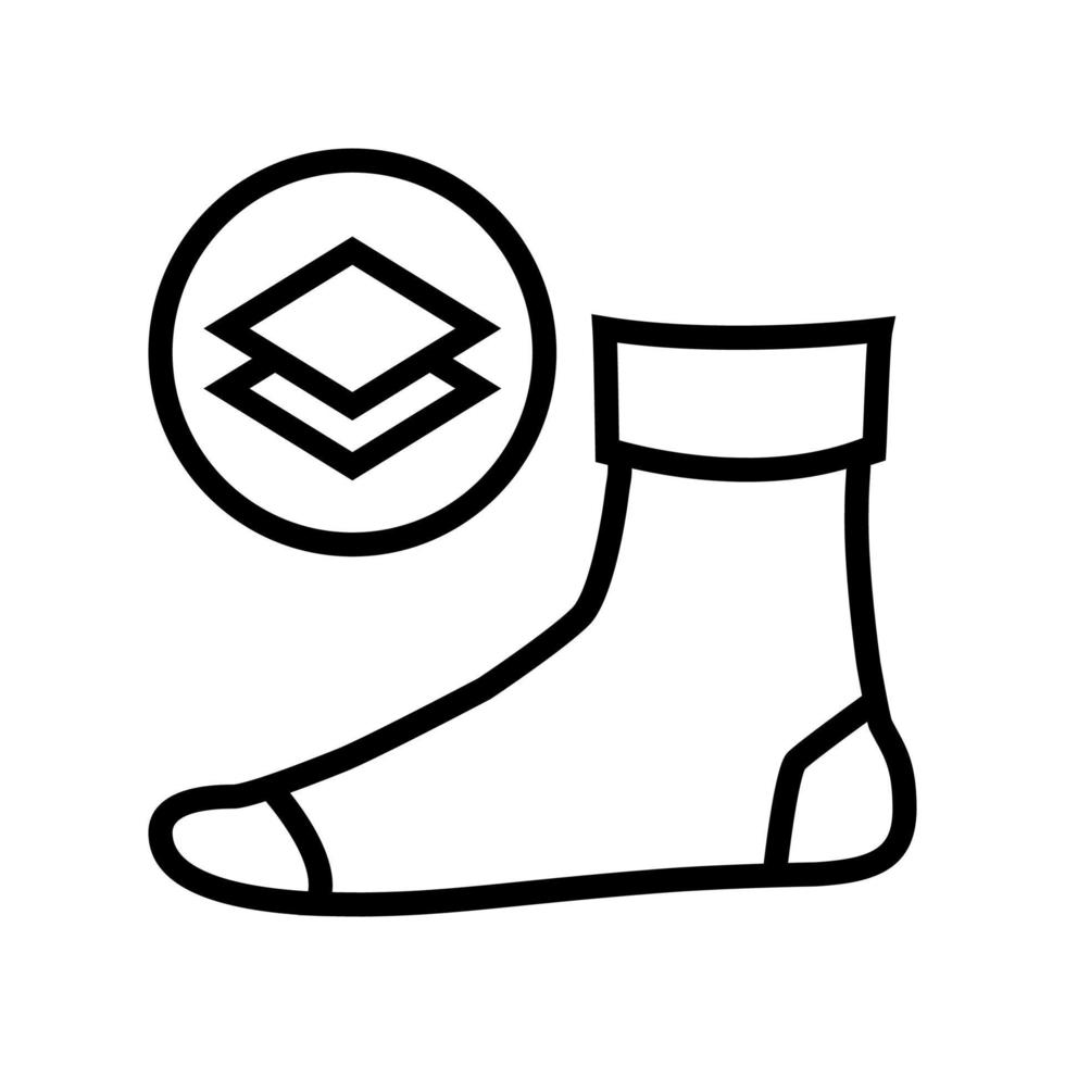 middle warm sock line icon vector isolated illustration